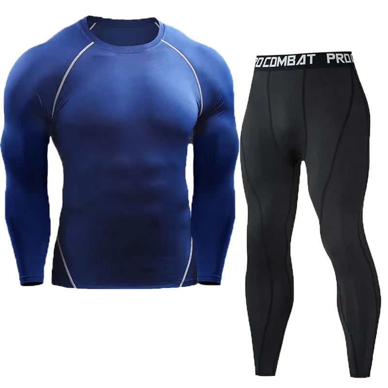 Conjunto de compressão masculino Roupas esportivas masculinas Academia Fitness Ternos de treinamento