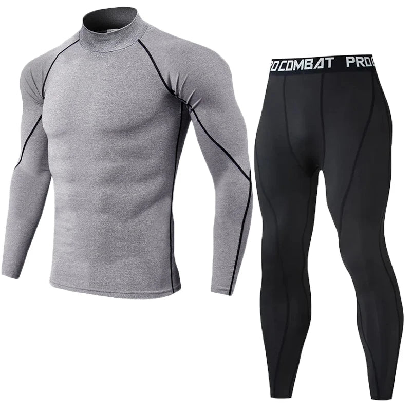 Conjunto de compressão masculino Roupas esportivas masculinas Academia Fitness Ternos de treinamento