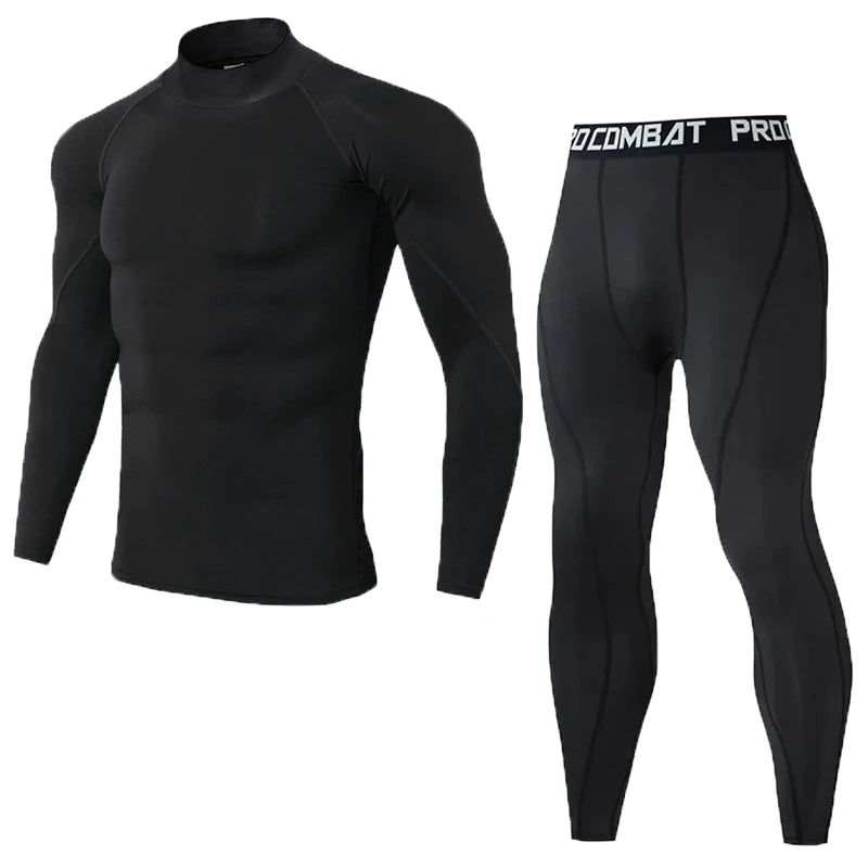 Conjunto de compressão masculino Roupas esportivas masculinas Academia Fitness Ternos de treinamento