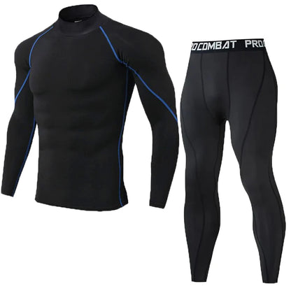 Conjunto de compressão masculino Roupas esportivas masculinas Academia Fitness Ternos de treinamento