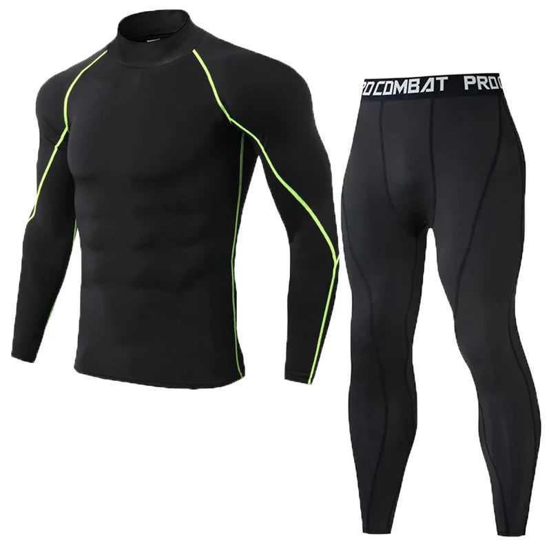 Conjunto de compressão masculino Roupas esportivas masculinas Academia Fitness Ternos de treinamento