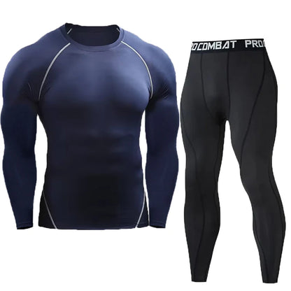 Conjunto de compressão masculino Roupas esportivas masculinas Academia Fitness Ternos de treinamento