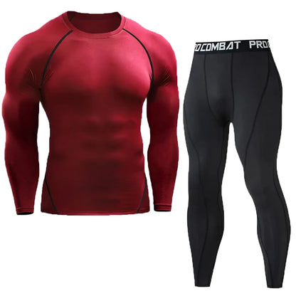 Conjunto de compressão masculino Roupas esportivas masculinas Academia Fitness Ternos de treinamento