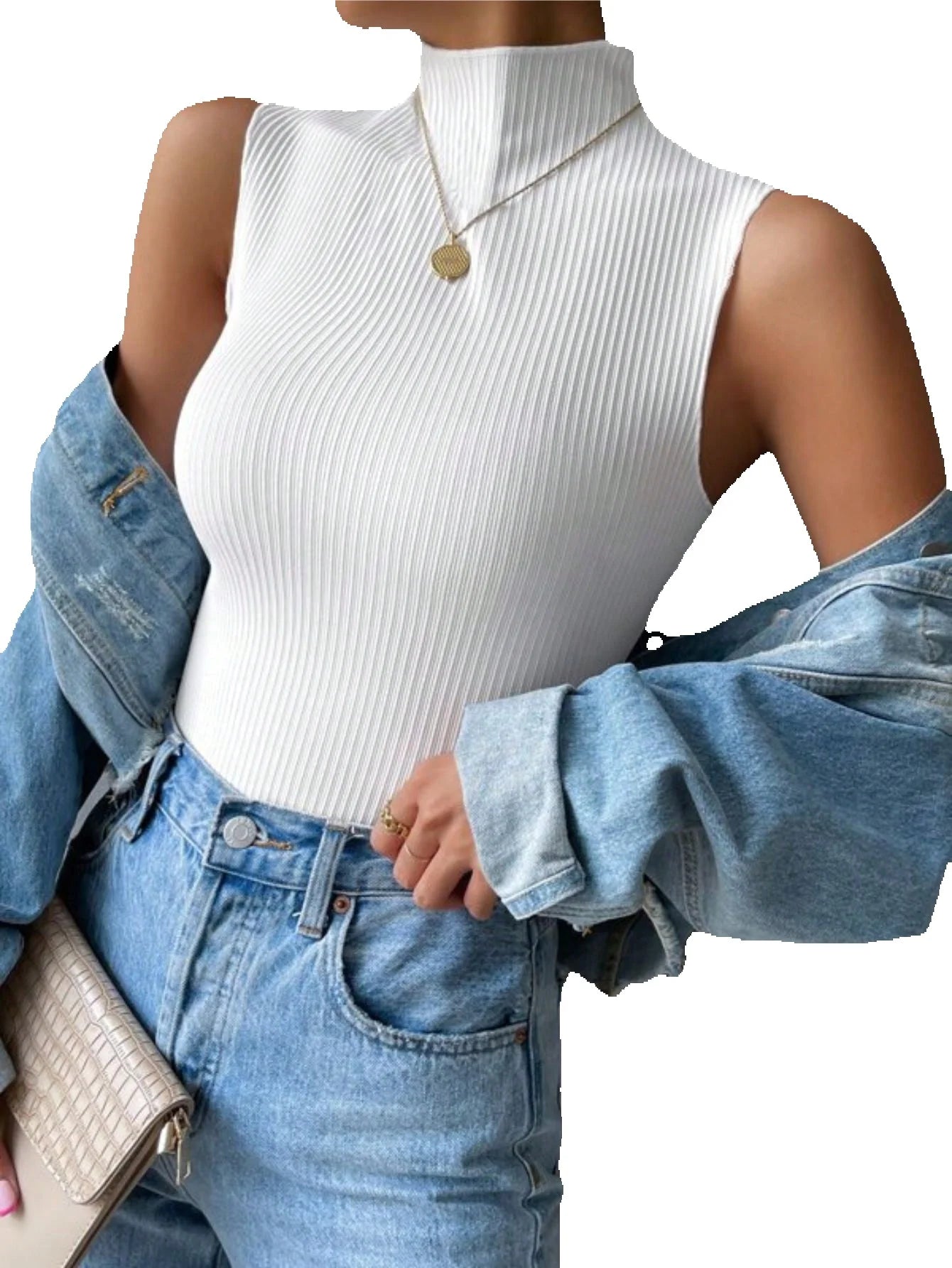 Blusa de Manga Alta para Mulheres Sexy Elegante Casual Verão Inverno