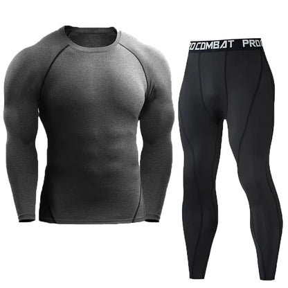 Conjunto de compressão masculino Roupas esportivas masculinas Academia Fitness Ternos de treinamento