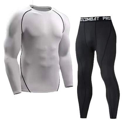 Conjunto de compressão masculino Roupas esportivas masculinas Academia Fitness Ternos de treinamento