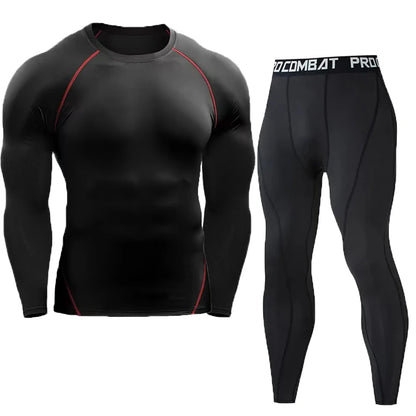 Conjunto de compressão masculino Roupas esportivas masculinas Academia Fitness Ternos de treinamento