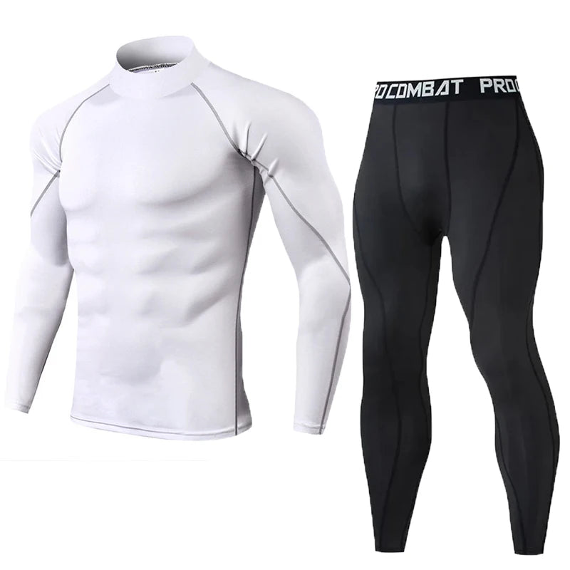 Conjunto de compressão masculino Roupas esportivas masculinas Academia Fitness Ternos de treinamento